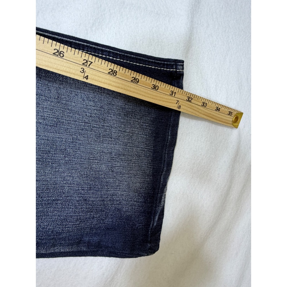LEI Sophia Hipster Flare Jeans Y2K Dark Wash Whiskering Stretch Women Size 11 - Picture 4 of 9